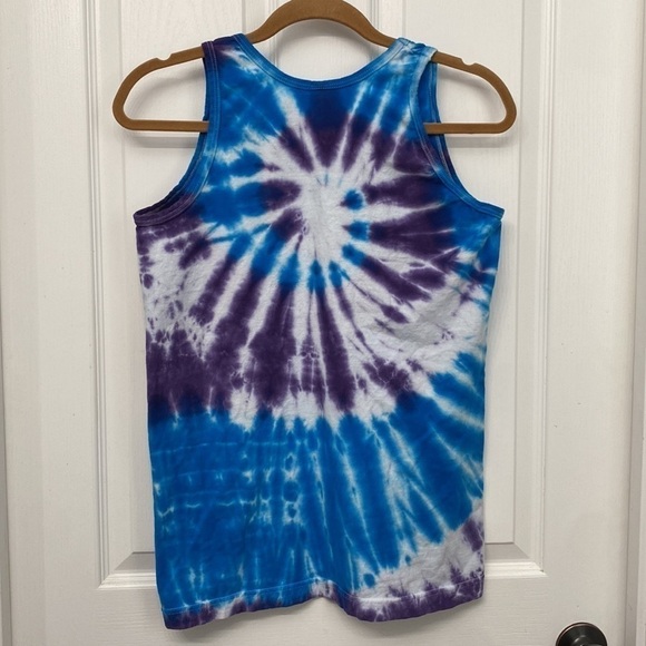Paperbacks Hand Dyed Tie Dye Tank Top Purple Blue Unisex Size Small - Picture 2 of 4